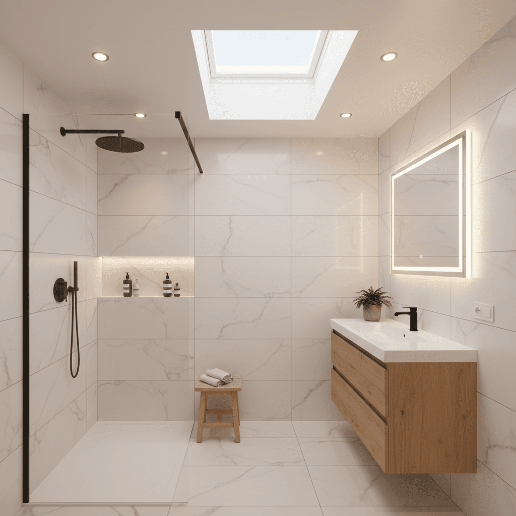 Salle de bain moderne épurée